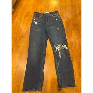 Woman’s Abercrombie & Fitch the anke straight jeans high rise size 27 waist curv